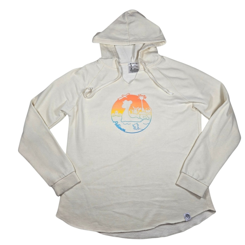 Pokémon Center Sunset Bone Lightweight Casual Hoodie - Pikachu Lapras Women Sz M